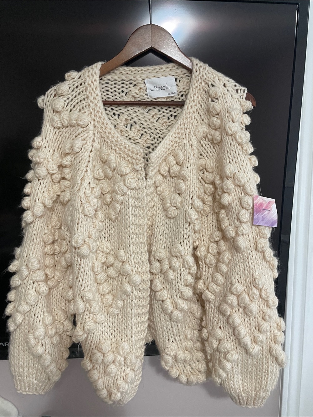 Chicwish Cream Chunky Handmade Cardigan